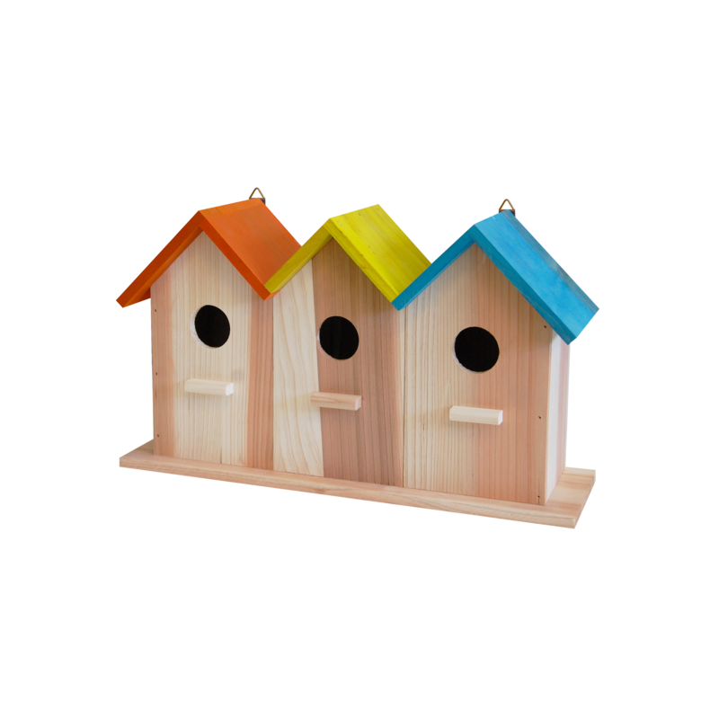 Combi 3 Nichoirs avec toit de couleur