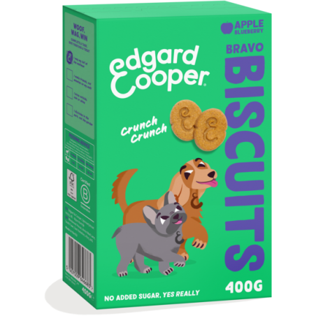 Biscuit Pomme et Myrtille 400gr - Edgard & Cooper à 7,00 € - Edgard & Cooper - 46942 - Edgard & Cooper