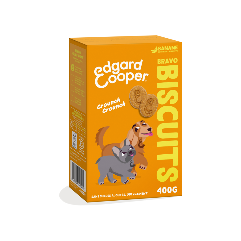 Biscuit Banane et beurre de cacahuètes 400gr - Edgard & Cooper Biscuit Banane et beurre de cacahuètes 400gr - Edgard & Cooper