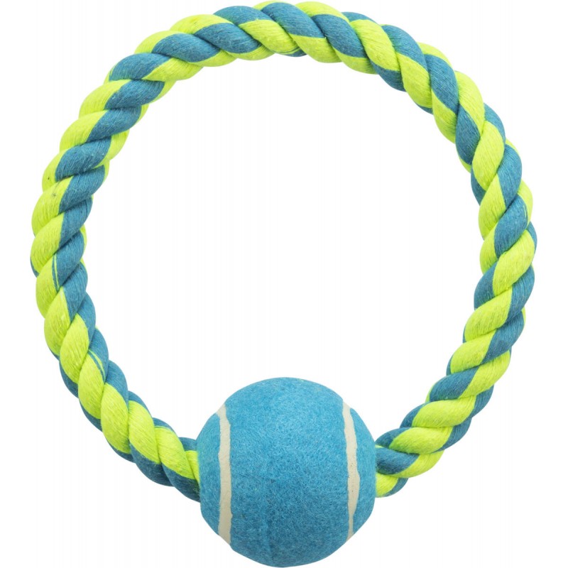 Corde d'anneau avec balle de tennis 18cm - Trixie