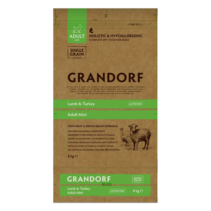 Chien Adult Mini Agneau et Dinde 8kg - Grandorf Chien Adult Mini Agneau et Dinde 8kg - Grandorf