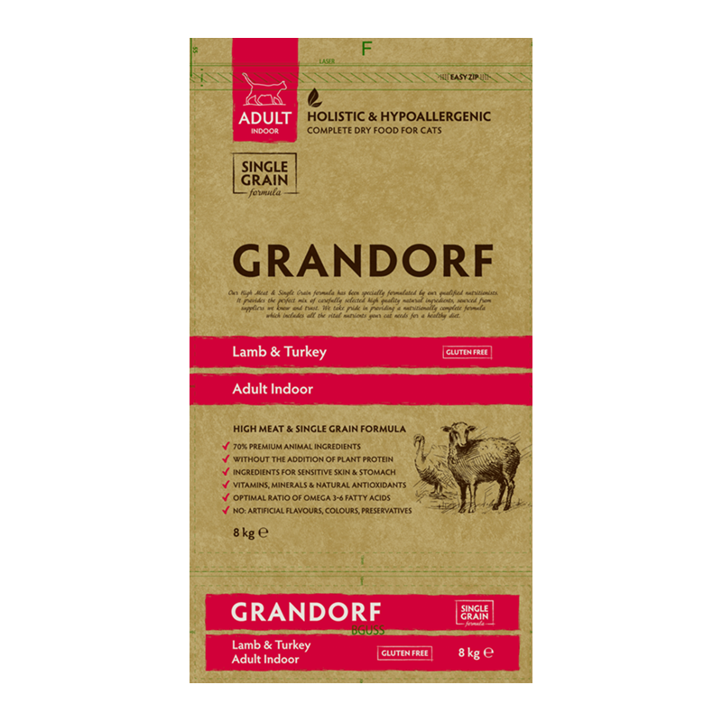 Chat Adult Indoor Agneau et Dinde 8kg - Grandorf Chat Adult Indoor Agneau et Dinde 8kg - Grandorf