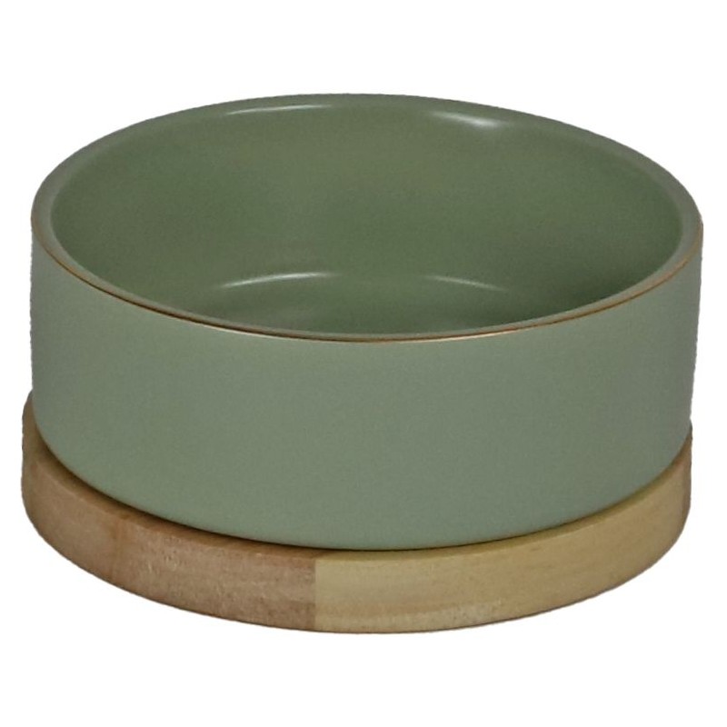 Boon bol à nourriture céramique/bois vert d'eau 13cm - Gebr. De Boon