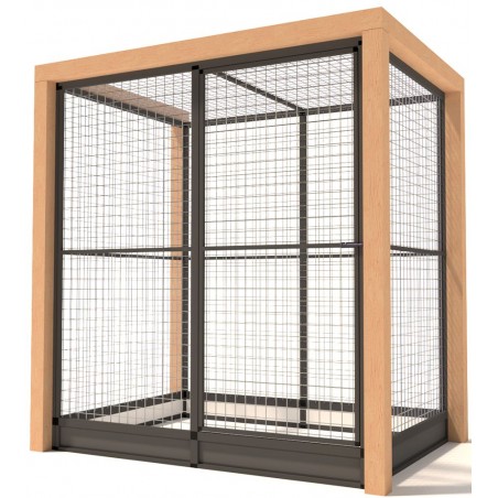 Volière Glorenza Alu Bois - Map 4 - 193x135x202cm - Voldux à 1,00 € - Voldux - 50829 - Volières