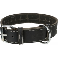 Rustic Collier en cuir gras "Heartbeat" L 47-55cm/40mm Noir - Trixie - 18,95 € - Trixie - 4011905189864 - Ornibird SRL