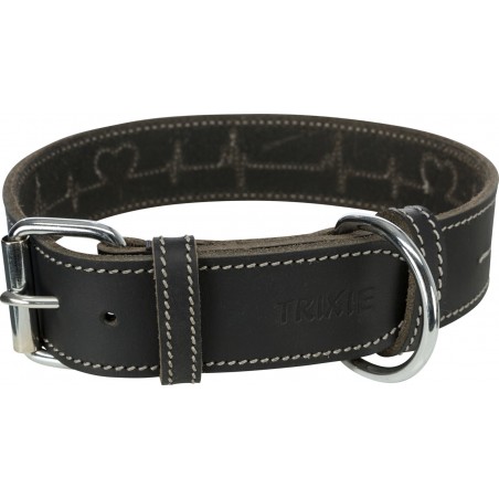 Rustic Collier en cuir gras "Heartbeat" L-XL 55-65cm/40mm Noir - Trixie à 24,95 € - Trixie - 18987 - Cuir de luxe