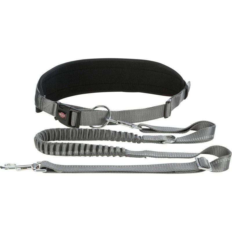 Ceinture ventrale avec laisse pour chiens de moyenne et grande taille 1,20-1,50m/25mm gris graphique/noir - Trixie 12767 Trix...