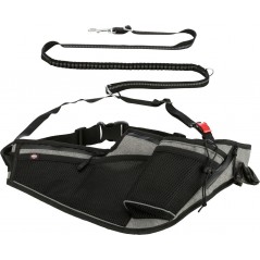 Ceinture de jogging avec laisse 1,15-1,50m/20mm Gris/noir - Trixie - 29,95 € - Trixie - 4011905127699 - Ornibird SRL