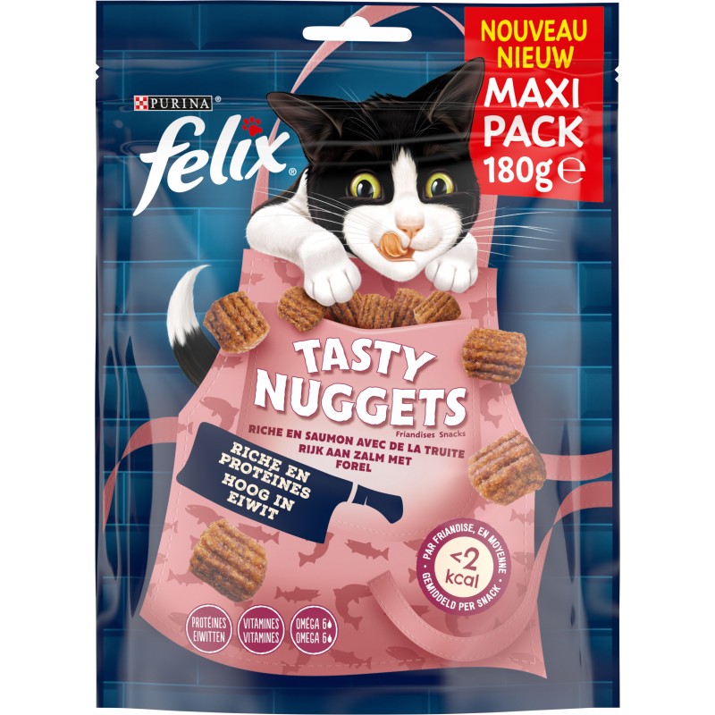 Tasty Nuggets Riche en Saumon avec de la truite 180gr - Felix Tasty Nuggets Riche en Saumon avec de la truite 180gr - Felix