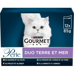 Perle - Terre & Mer 12x85gr - Gourmet à 10,89 € - Purina - 12486595 - Gourmet