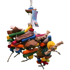 Jouets pour oiseaux bloc en bois avec bâtonnets 18x8,5x6cm - 13,95 € - Kinlys - 5400351139070 - Ornibird SRL