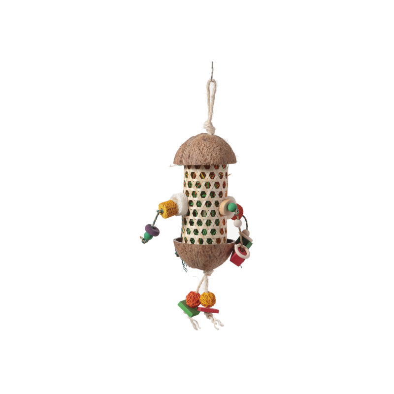 Jouets pour oiseaux coco cylindre