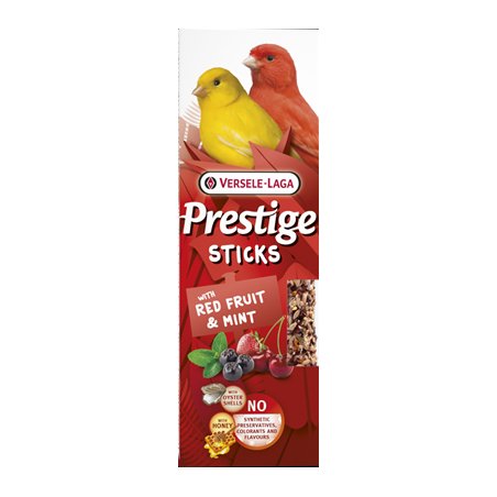 Sticks Canaris avec Fruits Rouges & Menthe - 2x30gr - Bâtonnets de graines très variés à 2,50 € - Versele-Laga - 422348 - Snacks