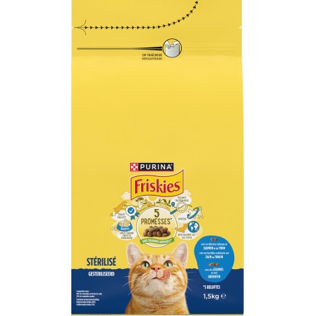 Lifestyle Chats Stérilisés Saumon et Légumes 1,5kg - Friskies à 6,70 € - Purina - 12570917 - Friskies