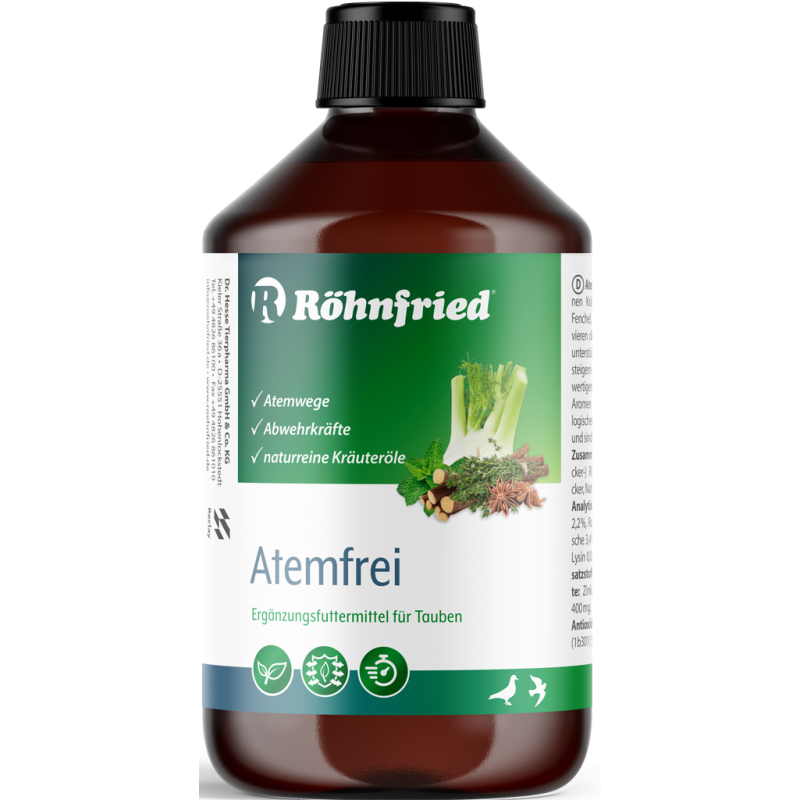 Atemfrei (voies respiratoires) 500ml - Röhnfried - Dr Hesse Tierpharma GmbH & Co. KG Atemfrei (voies respiratoires) 500ml - Röhnfried - Dr Hesse Tierpharma GmbH & Co. KG