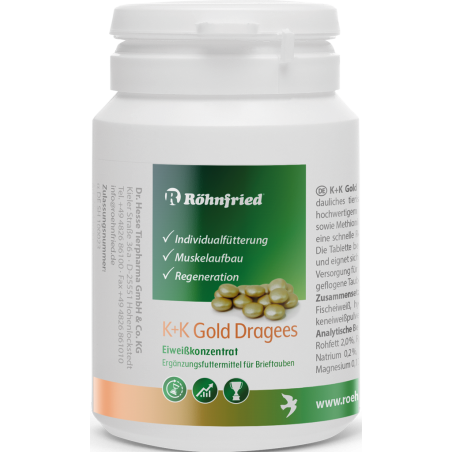 K+K Gold Dragées 100tabs - Röhnfried à 16,45 € - Röhnfried - Dr Hesse Tierpharma GmbH & Co - 79163 - Complément Alimentaire