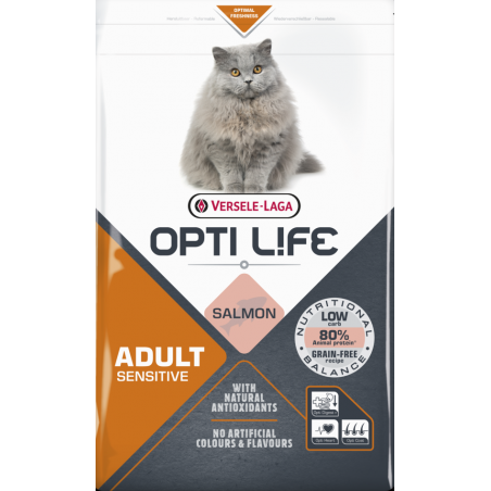 Cat Adult Sensitive Salmon 1kg - Opti Life à 13,35 € - Opti Life - 441318 - Opti Life