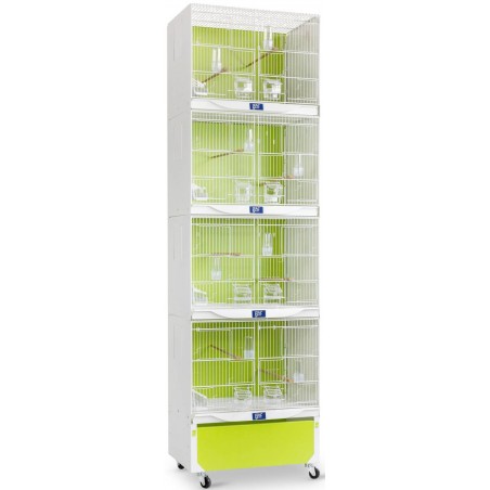 Ensemble de 4 cages avec tiroirs, accessoires et chariot - ART.107 - Italgabbie à 389,95 € - Italgabbie - ART-107 - Cages