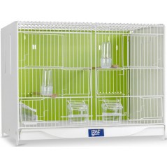 Ensemble de 4 cages avec tiroirs, accessoires et chariot - ART.107 - Italgabbie - 389,95 € - Italgabbie - 1721733577612 - Ornibird SRL