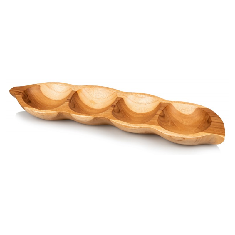 Plateau Arachides En Bois Teck 4 Trous 54x12x4cm - Giganterra Plateau Arachides En Bois Teck 4 Trous 54x12x4cm - Giganterra