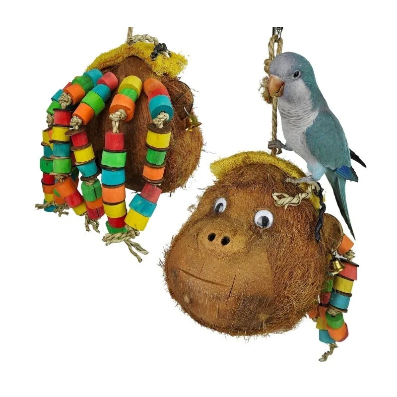 Jouet Perroquet Coconut Monkey Mom - 45cm x 20cm x 20cm Jouet Perroquet Coconut Monkey Mom - 45cm x 20cm x 20cm