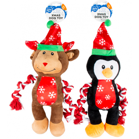 Xmas Peluche Pingouin ou Renne Couleurs Mélangées - Duvoplus à 8,95 € - Duvo + - 14676 - Jouets en peluche