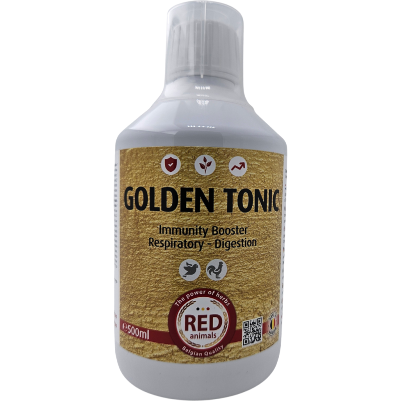Golden Tonic, système immunitaire, digestion, voies respiratoires 500ml - Red Animals Golden Tonic, système immunitaire, digestion, voies respiratoires 500ml - Red Animals