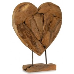 Bois Teck Déco Coeur 45 cm X H 53 cm - Giganterra - 43,95 € - Giganterra - 3664471030804 - Ornibird SRL