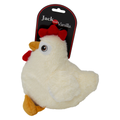 Doudou Poulet avec Squeeker+Crunchy Blanc-23cm - Jack and Vanilla - 12,95 € - Jack and Vanilla - 5415251075731 - Ornibird SRL