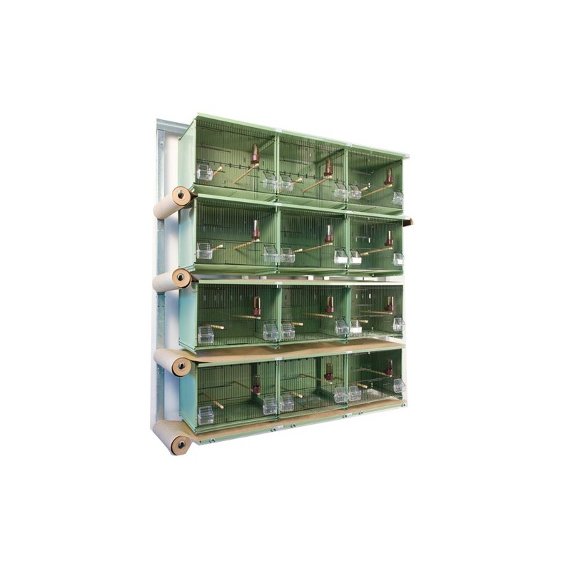 Batteries de 12 cages 45x30x36 en vert - New Canariz