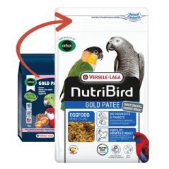 Gold Pâtée Humide Grandes Perruches et Perroquets - 1kg - NutriBird à 6,95 € - Versele-Laga - 422239 - Nutribird
