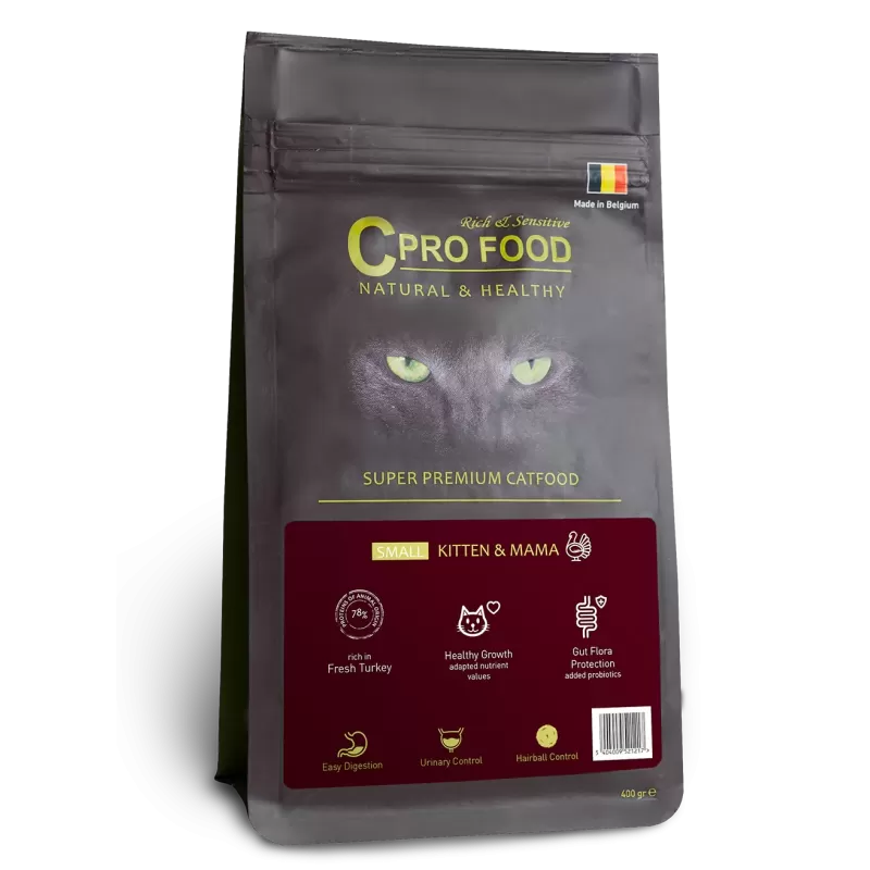 Small Kitten & Mama - Nourriture Complète Chatons et Chattes Gestantes - 400g - C PRO FOOD Small Kitten & Mama - Nourriture Complète Chatons et Chattes Gestantes - 400g - C PRO FOOD