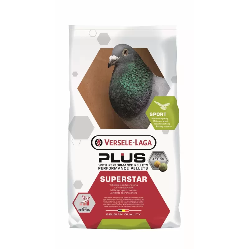 Plus Superstar 20kg - Mélange de sport avec des granulés Plus - Versele-Laga Plus Superstar 20kg - Mélange de sport avec des granulés Plus - Versele-Laga