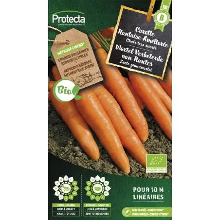 Carotte Nantaise Améliorée 3 FR-BIO-15 - Cat.B - Protecta à 3,65 € -  - SE-POT-00185 - Plantes, Buis & Légumes