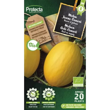 Melon Jaune Canari FR-BIO-15 - Cat. C - Protecta à 4,80 € - Protecta - SE-POT-00244 - Plantes, Buis & Légumes