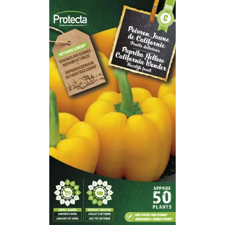Poivron yellow California Wonder - Cat. C - Protecta à 4,80 € - Protecta - SE-POT-00079 - Plantes, Buis & Légumes