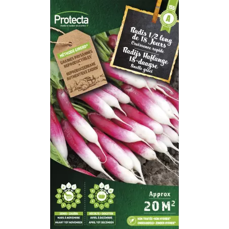 Radis 1/2 long de 18 Jours Cat. A - Protecta à 2,40 € -  - SE-POT-00022 - Plantes, Buis & Légumes