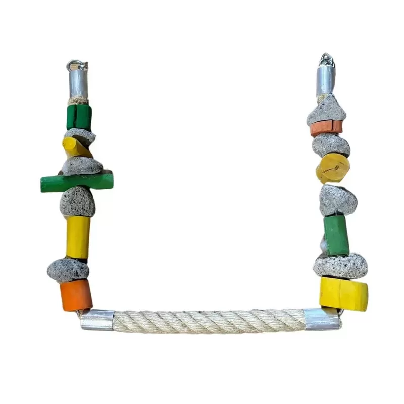 Balançoire avec Pierres et Bois de Java 33 cm - Parrots & Toys