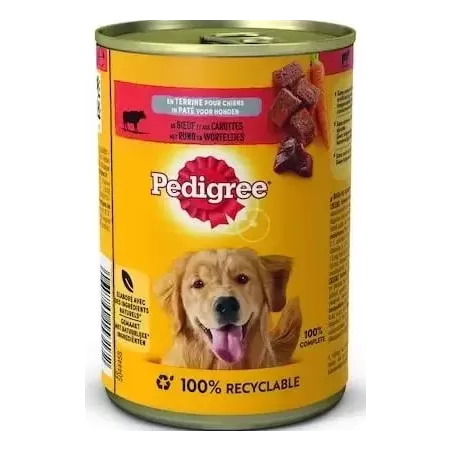 Aliment Humide en Conserve avec Boeuf et Carottes 400g - Pedigree à 3,39 € - Pedigree - 438952 - Pedigree
