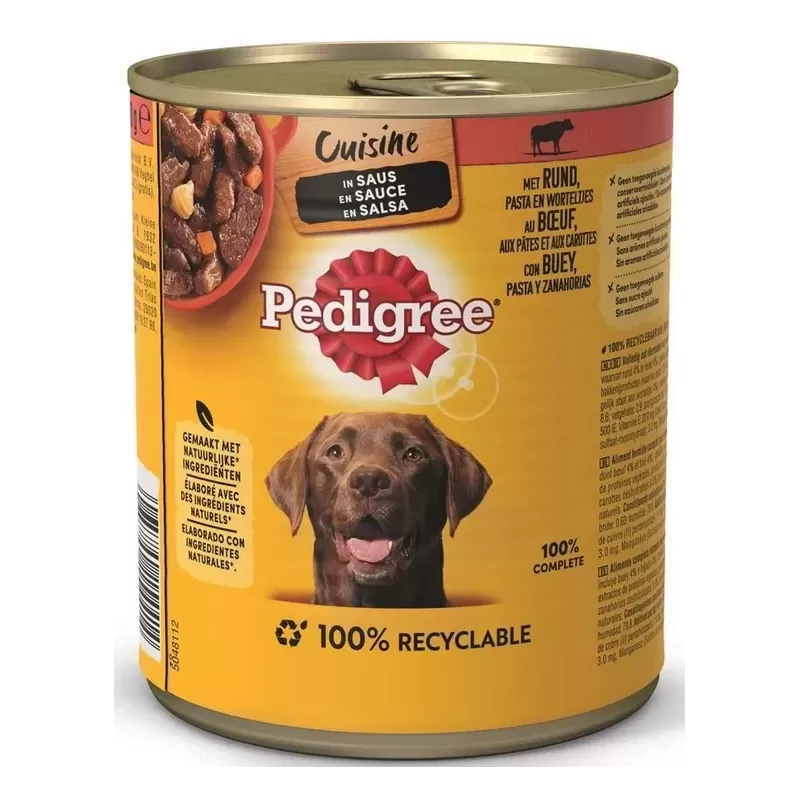 Aliment Humide en Conserve au Boeuf, aux Pâtes et aux Carottes 800g - Pedigree Aliment Humide en Conserve au Boeuf, aux Pâtes et aux Carottes 800g - Pedigree