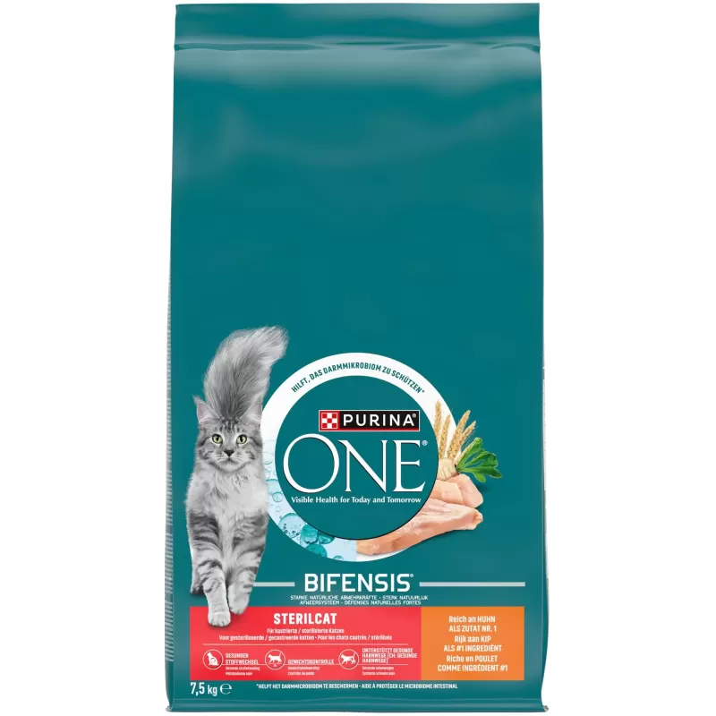 Croquettes Poulet et Blé Spécial Chat Stérilisé 7,5kg - Purina One Croquettes Poulet et Blé Spécial Chat Stérilisé 7,5kg - Purina One