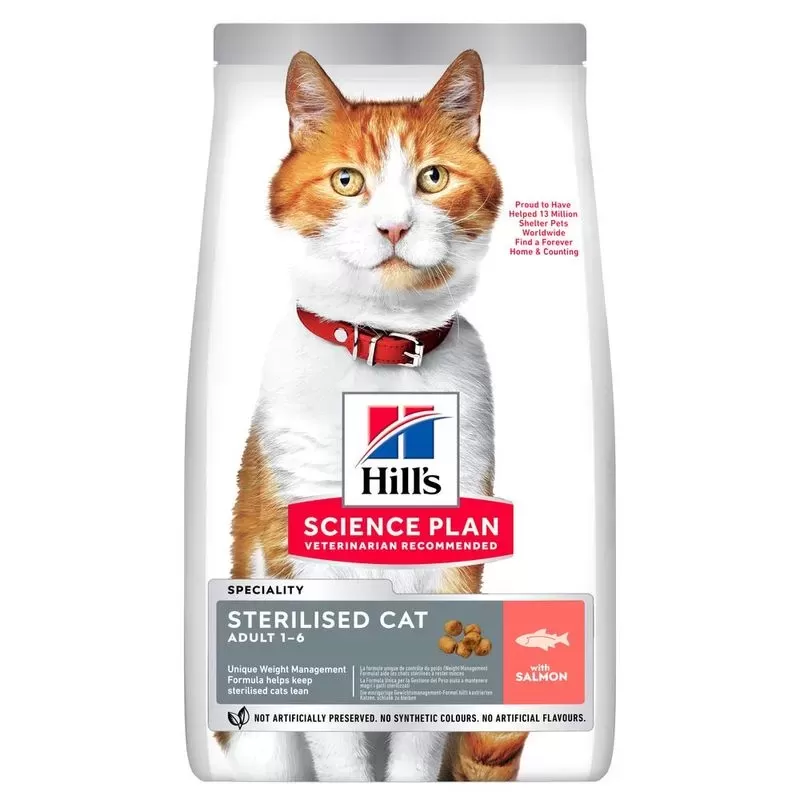 Croquettes pour Chat Adulte Stérilisé - Science Plan Adult Sterilised saumon 3kg - Hill's Croquettes pour Chat Adulte Stérilisé - Science Plan Adult Sterilised saumon 3kg - Hill's