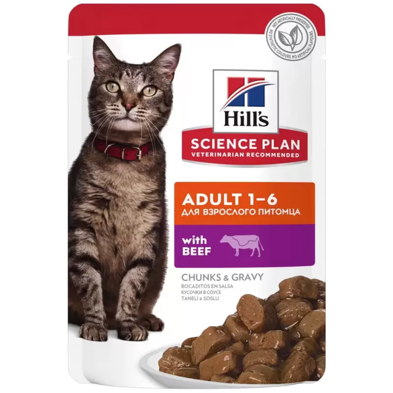 Aliment pour Chat Adulte au Bœuf 85gr - Hill's