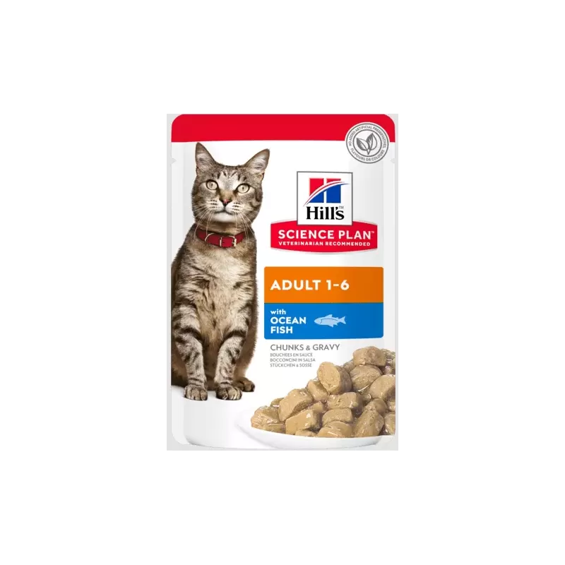 Aliment pour Chat Adulte au Poisson de Mer - sachet repas - 85gr - Hill's