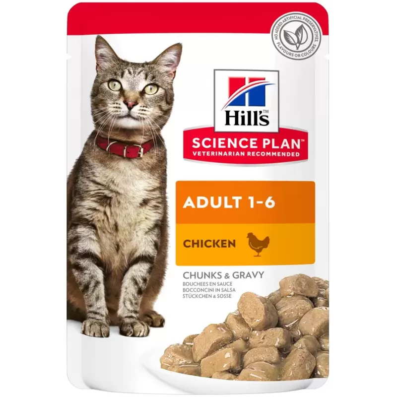 Aliment pour Chat Adulte Poulet - sachet repas - 85gr - Hill's Aliment pour Chat Adulte Poulet - sachet repas - 85gr - Hill's