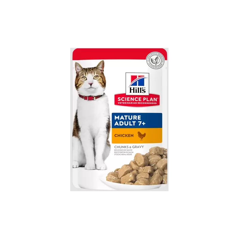 Aliment pour Chat Adulte Mature Poulet - sachet repas - 85gr - Hill's