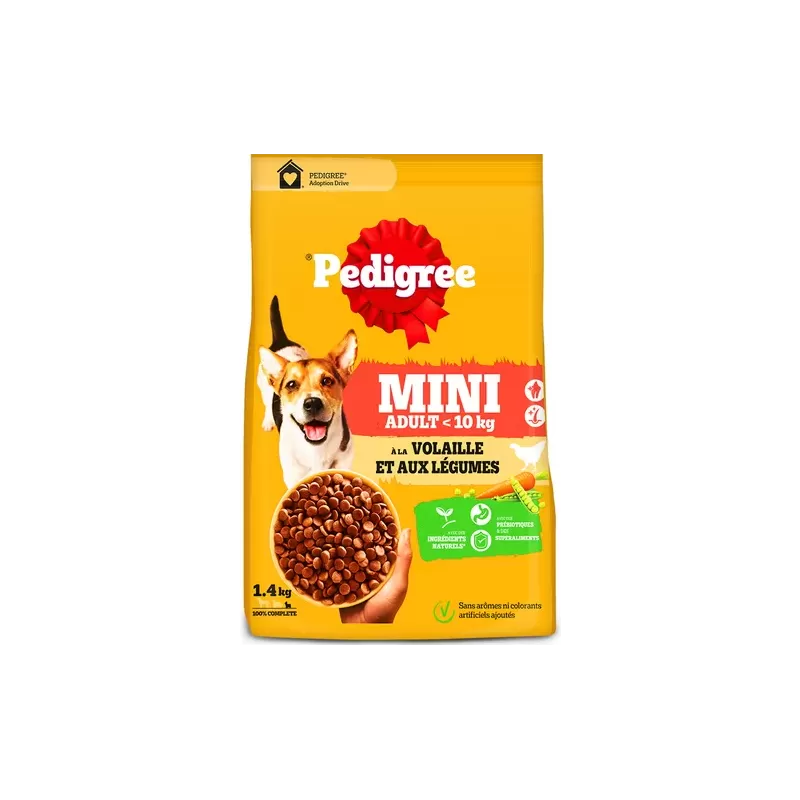 Croquettes Adult Mini Volaille et Légumes 1,4kg - Pedigree