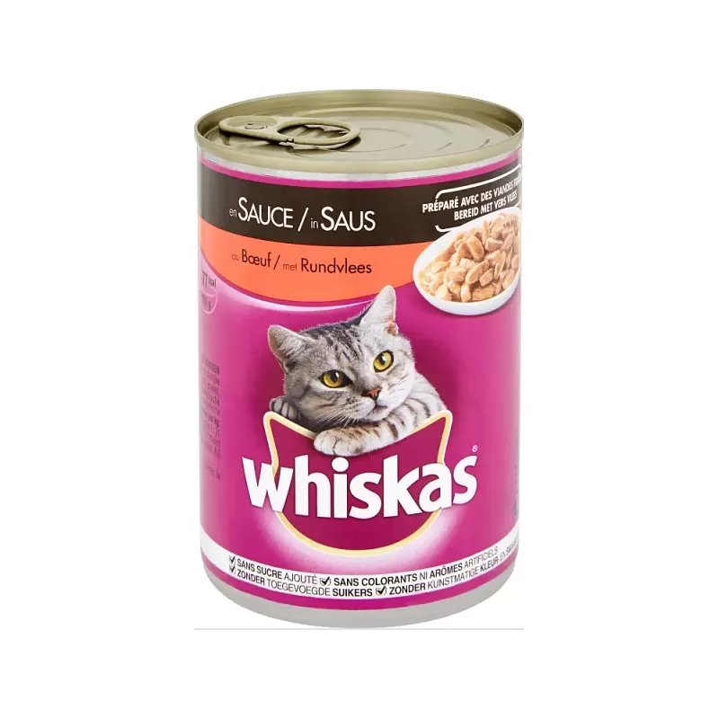 Boîtes En Sauce Au Bœuf 400g - Whiskas Boîtes En Sauce Au Bœuf 400g - Whiskas