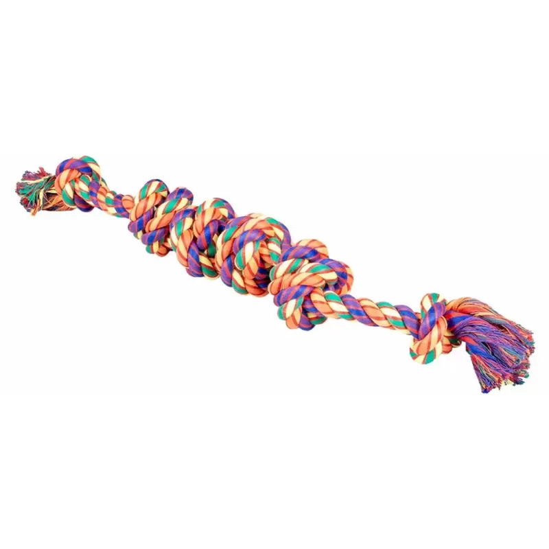 Corde en coton 6 nœuds multicolore - Duvo+ Corde en coton 6 nœuds multicolore - Duvo+