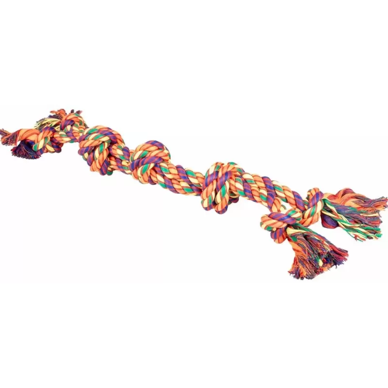 Corde en coton double 7 nœuds multicolore - Duvo+ Corde en coton double 7 nœuds multicolore - Duvo+